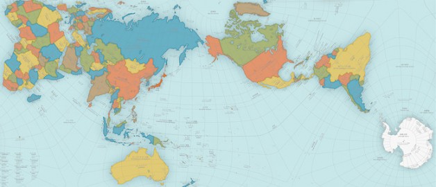 Японцы по-новому построили карту мира
